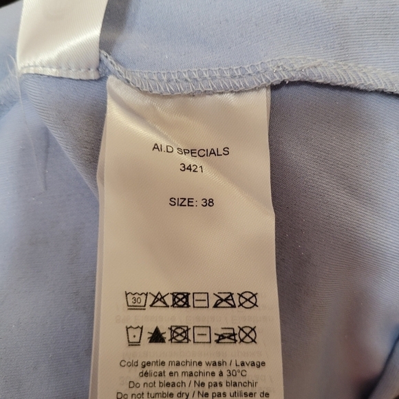 NWOT Ganni Women's Blue Silver Metallic Floral Long Sleeve Wrap Midi Dress 8 - Picture 4 of 5